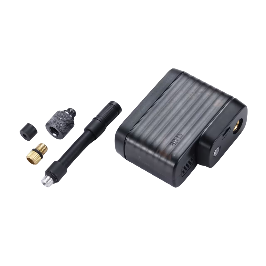 Mini-pompe électrique BBB BarBank BMP-201 compacte et rechargeable pour vélo de Route, Gravel et VTT.